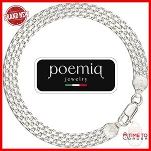 Sterling Silver Bismark Chain Bracelet 8 Inch Lobster Clasp Hypoallergenic